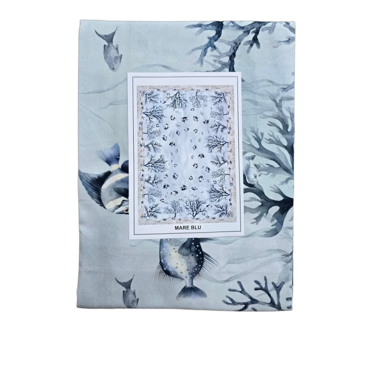 Obrus w marynistycznym stylu Mare Blu Digitale 100% bawełna 140 x 180 PEZZOLI - widok szczegółowy 2