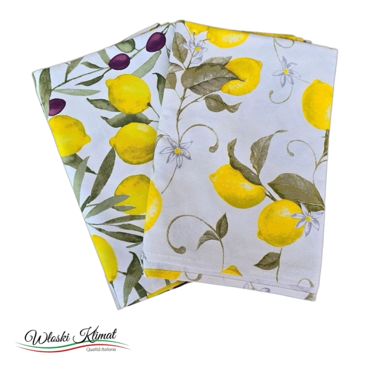 Obrus włoski wzory mix 100% bawełna 140 x 240cm PEZZOLI - widok z przodu / opakowanie