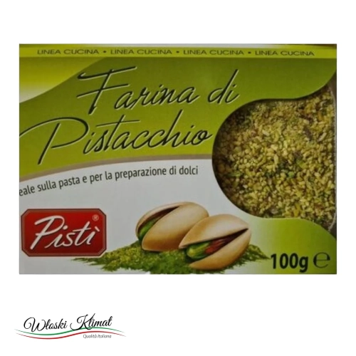 Mąka pistacjowa Farina di Pistachio Pisti 100g - widok z przodu / opakowanie