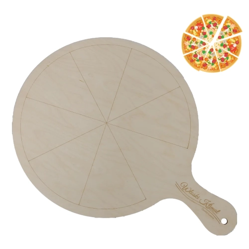 Łopatka do pizzy drewniana - widok z przodu / opakowanie