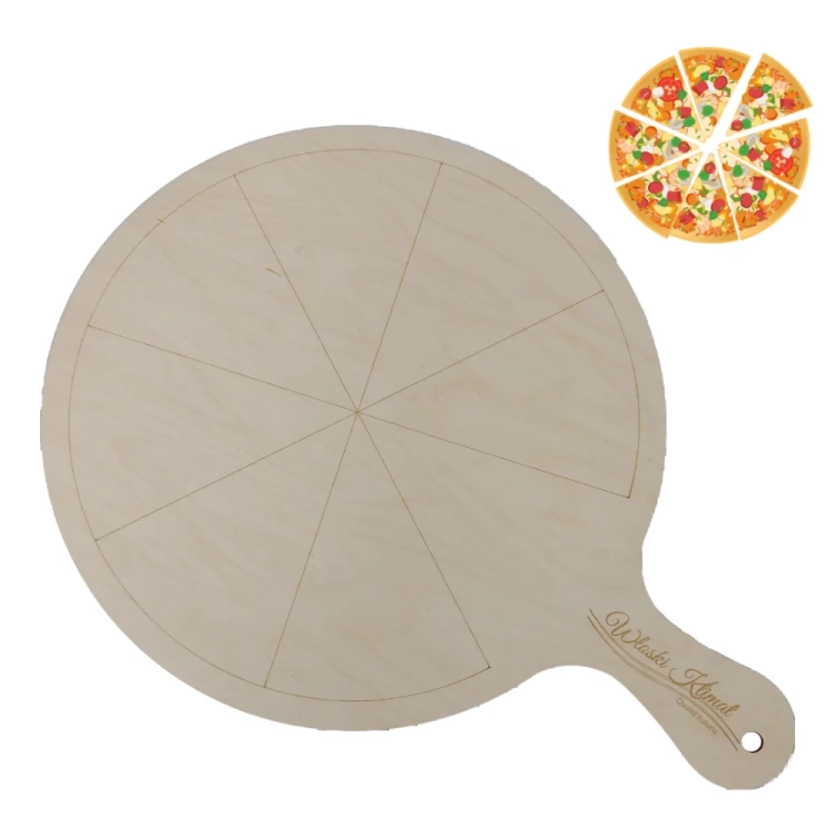 Łopatka do pizzy drewniana - widok z przodu / opakowanie