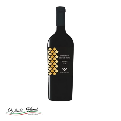 Wino czerwone Primitivo di Manduria Riserva Pumo del Fato 750ml - widok z przodu / opakowanie