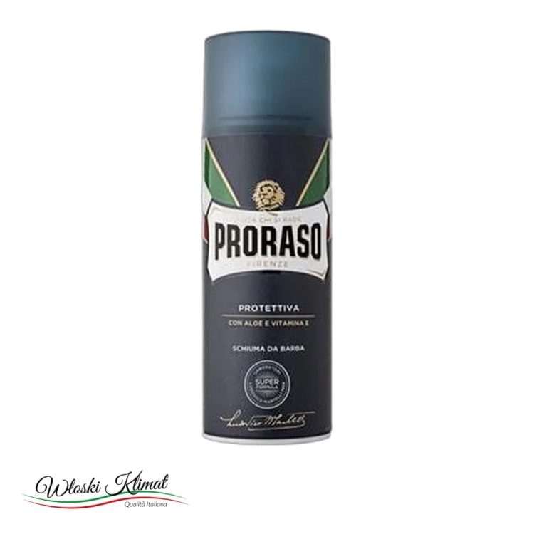 Pianka do golenia ochrona Aloe Protezzione PRORASO 400 ml - widok z przodu / opakowanie