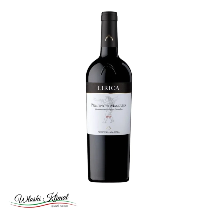 Wino czerwone Lirica Primitivo di Manduria DOC Produttori di Manduria 750ml - widok z przodu / opakowanie