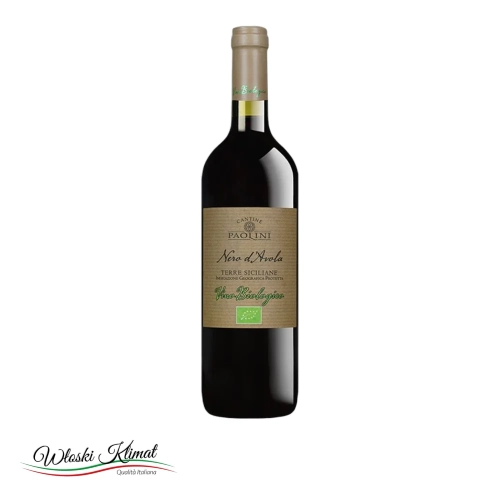 Wino czerwone wytrawne Nero d’Avola Sicilia DOC BIO Paolini 750ml - widok z przodu / opakowanie