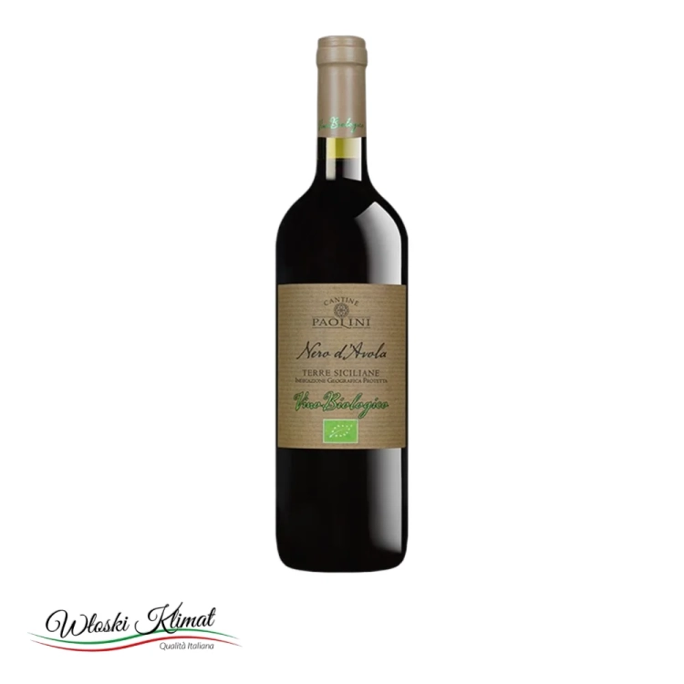 Wino czerwone wytrawne Nero d’Avola Sicilia DOC BIO Paolini 750ml - widok z przodu / opakowanie