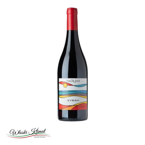 Wino czerwone wytrawne Syrah Sicilien DOC Sicilia Paolini 750ml - widok z przodu / opakowanie
