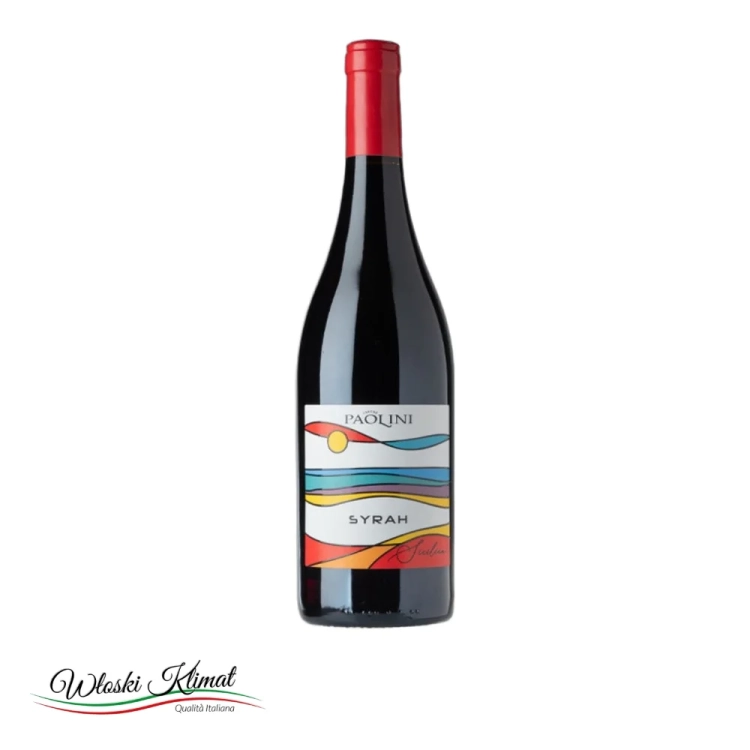 Wino czerwone wytrawne Syrah Sicilien DOC Sicilia Paolini 750ml - widok z przodu / opakowanie