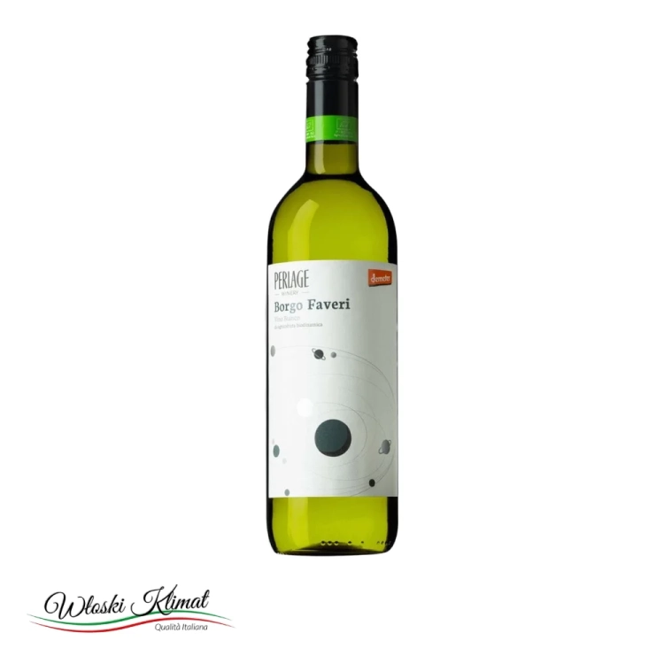 Wino wytrawne białe Borgo Faveri Perlage 750ml - widok z przodu / opakowanie