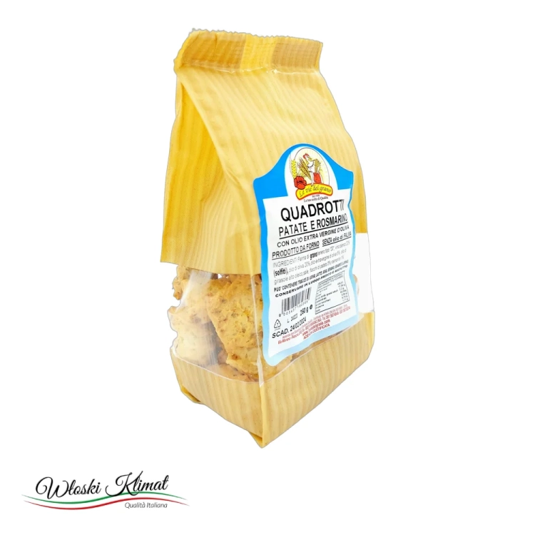 Snack Quadrotti ziemniak z rozmarynem 250 g - widok z przodu / opakowanie