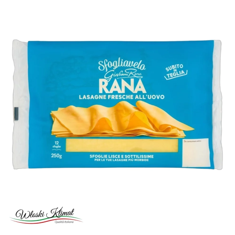 Makaron do lasagne jajeczny świeży Sfoglie Fresche all 'uovo Giovanni Rana 250g - widok z przodu / opakowanie