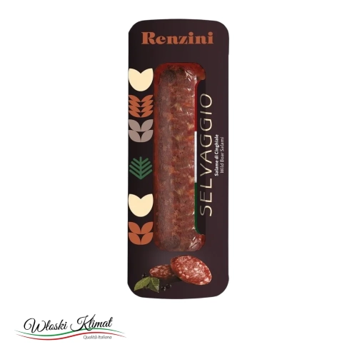 Kiełbasa Salami długodojrzewająca z Dzika Cinghiale Selvaggio RENZINI 180g - widok z przodu / opakowanie