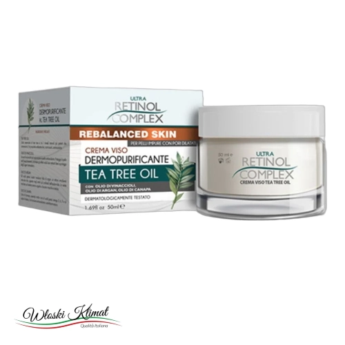 Krem do twarzy oczyszczający Dermopurificante Tea Tree Oil Retinol Complex 50ml - widok z przodu / opakowanie