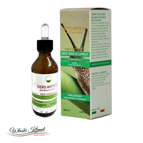 Serum do twarzy przeciwstarzeniowe ze śluzem ślimaka FACE COMPLEX 100ml - widok z przodu / opakowanie