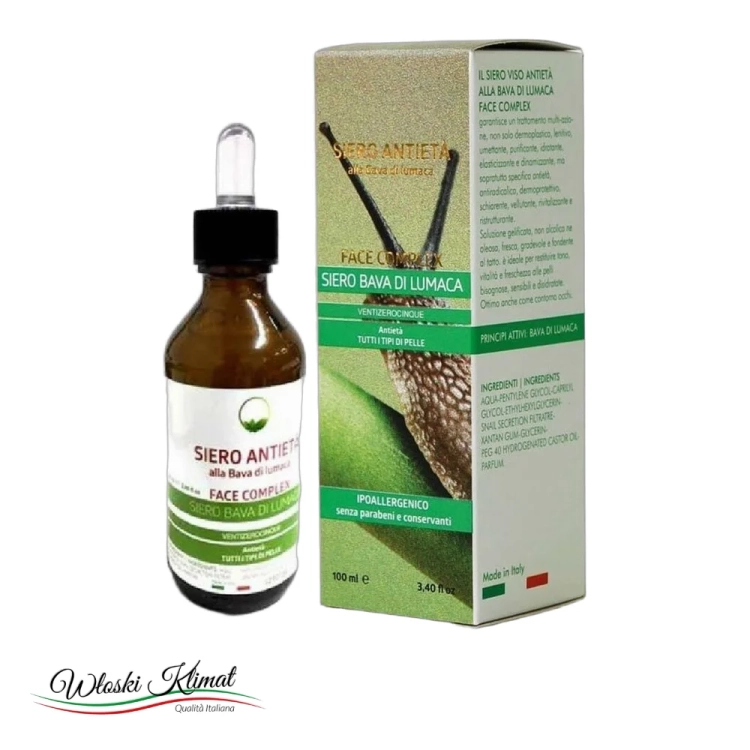 Serum do twarzy przeciwstarzeniowe ze śluzem ślimaka FACE COMPLEX 100ml - widok z przodu / opakowanie