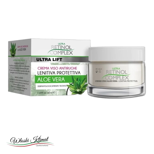 Krem do twarzy przeciwzmarszczkowy Aloesowy  Aloe Vera RETINOL COMPLEX 50ml - widok z przodu / opakowanie