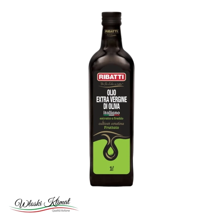 Oliwa z oliwek extra virgin Fruttato Coratina RIBATTI 1L - widok z przodu / opakowanie