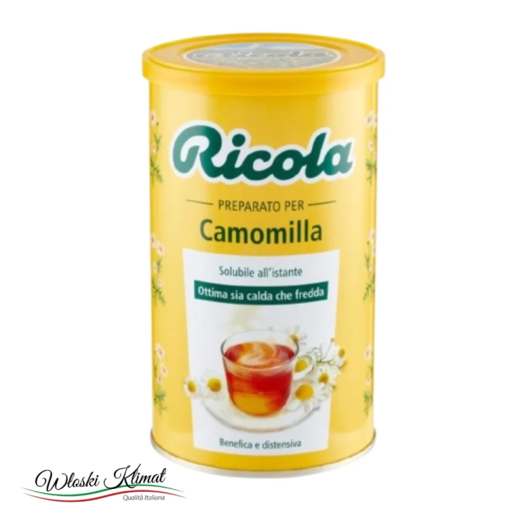 Herbata ziołowa granulowana rumiankowa Camomilla Ricola 200g - widok z przodu / opakowanie