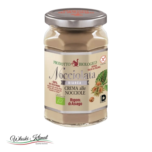 Krem orzechowy Nocciolata Rigoni di Asiago BIANCA BIO 250 g - widok z przodu / opakowanie