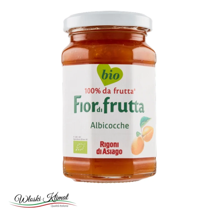 Konfitura z moreli BIO Albicocche Rigoni 250g - widok z przodu / opakowanie