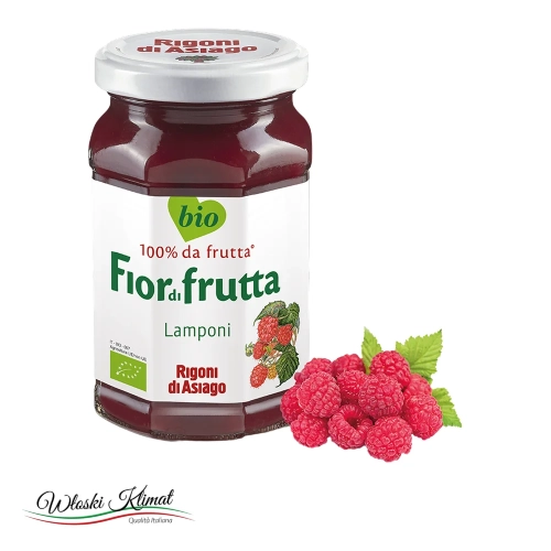 Konfitura z malin BIO Lamponi Rigoni 250g - widok z przodu / opakowanie