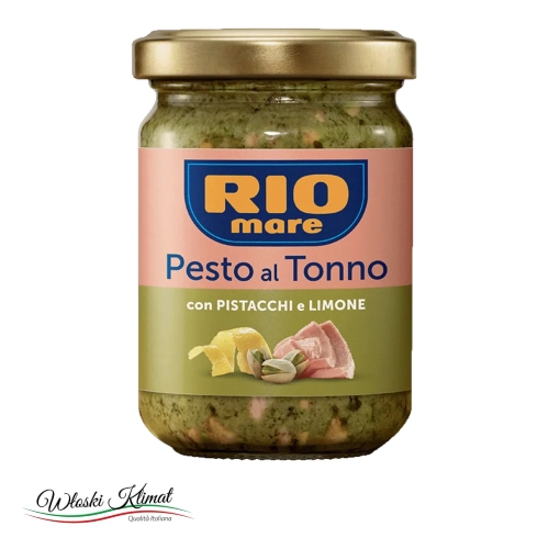 Pesto z tuńczykiem i pistacjami RIO Mare 130 g - widok z przodu / opakowanie