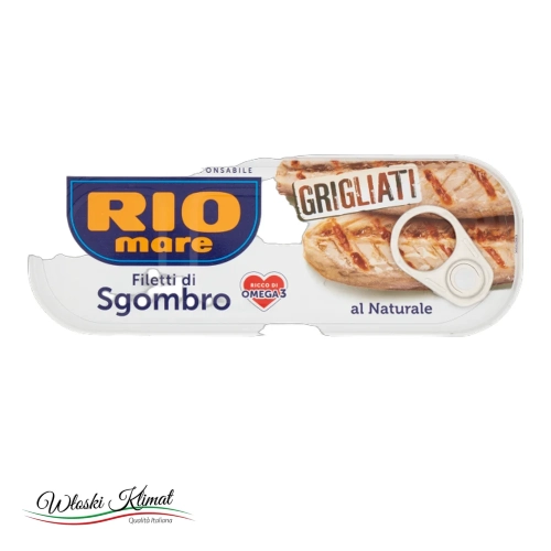 Grillowane filety z makreli w sosie własnym RIO MARE 120g - widok z przodu / opakowanie