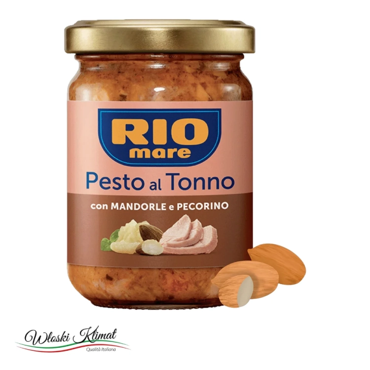 Pesto z tuńczykiem i migdałami RIO Mare 130 g - widok z przodu / opakowanie
