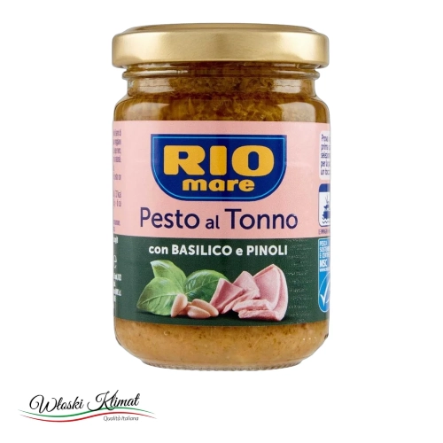 Pesto z tuńczykiem, bazylią i orzeszkami pinii RIO MARE 130g - widok z przodu / opakowanie