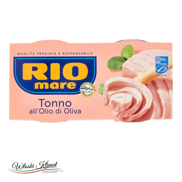 Tuńczyk w oliwie Rio Mare 2 x 160 g - widok z przodu / opakowanie