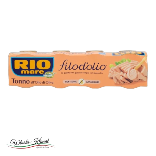 Tuńczyk z małą ilością oliwy Filod'olio 65gx4 RIO MARE 260g - widok z przodu / opakowanie