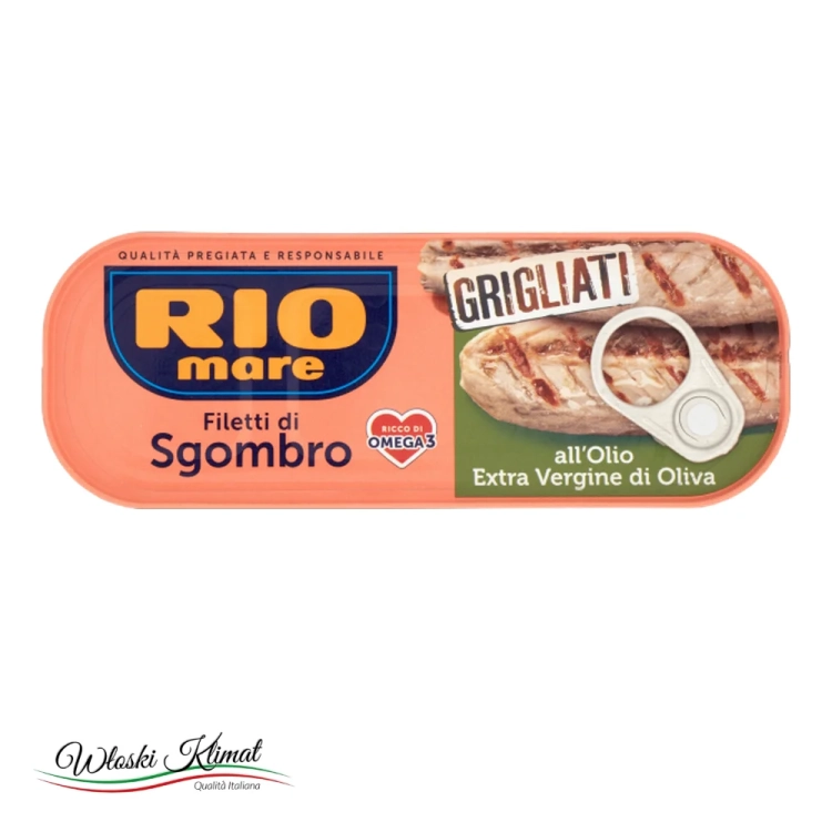 Grillowane filety z makreli w oliwie RIO MARE 120g - widok z przodu / opakowanie