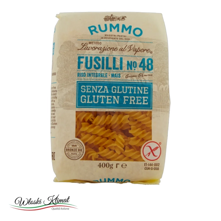 Makaron świderki bez glutenu FUSILLI no.48 RUMMO 400g - widok z przodu / opakowanie