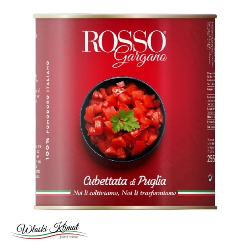 Pomidory krojone w kostkę Rosso Gargano 2,5kg - widok z przodu / opakowanie