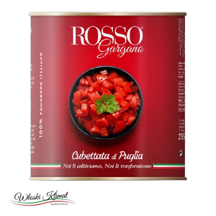 Pomidory krojone w kostkę Rosso Gargano 2,5kg - widok z przodu / opakowanie