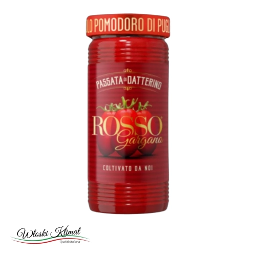 Przecier z pomidorków Daktylowych Passata di pomodoro Datterino Rosso Gargano 290g - widok z przodu / opakowanie