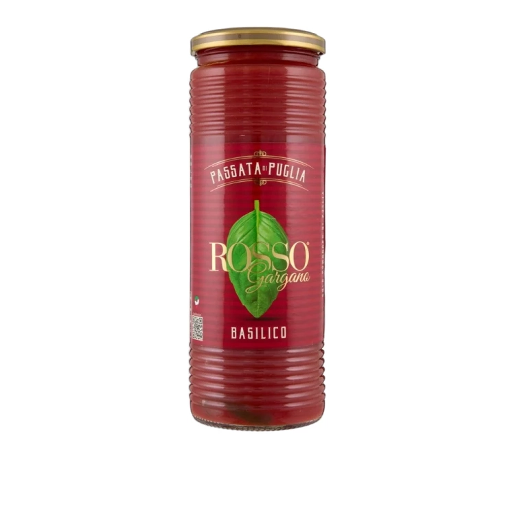 Przecier pomidorowy z liśćmi bazylii Passata di Pomodoro Basilico Rosso Gargano 690ml - widok szczegółowy 2