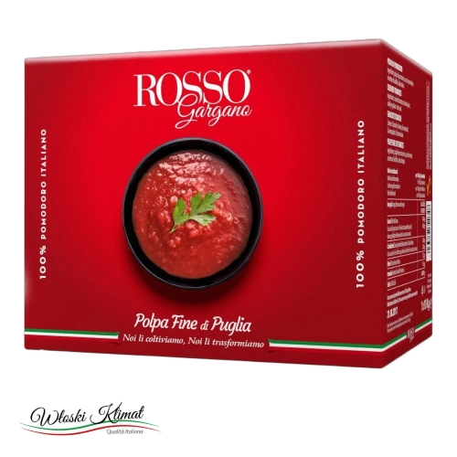 Pulpa pomidorowa sos na pizze bag in box  Rosso Gargano 10kg - widok z przodu / opakowanie