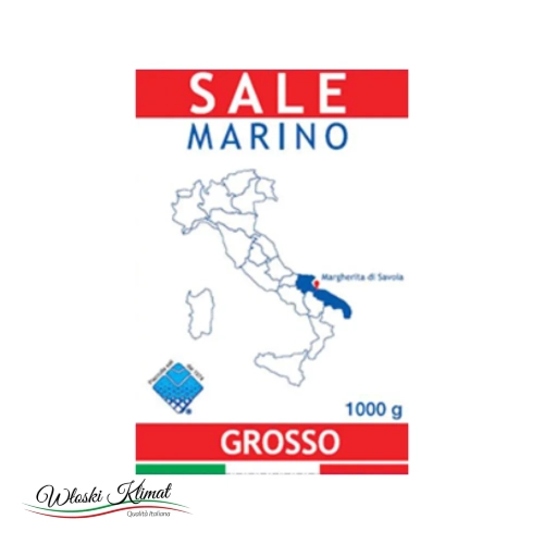 Sól morska gruboziarnista Sale Marino grosso 1 kg - widok z przodu / opakowanie