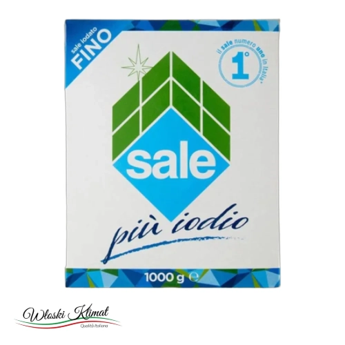 Sól Morska Drobnoziarnista Jodowana PIO IODIO Fino 1kg - widok z przodu / opakowanie