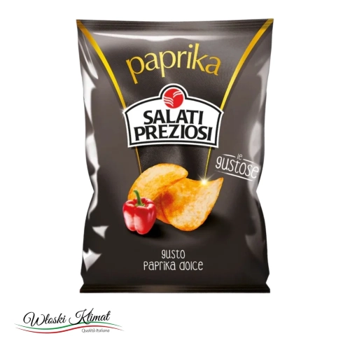 Chipsy o smaku paprykowym Patatine Paprika Dolce SALATI PREZIOSI 110g - widok z przodu / opakowanie