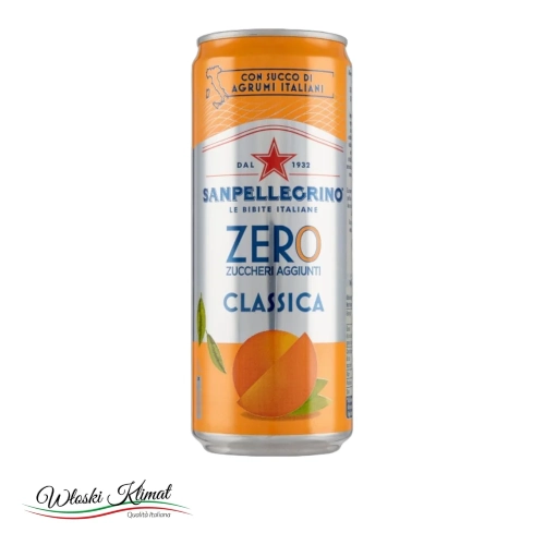 Napój gazowany bez cukru Aranciata Zero San Pellegrino 330ml - widok z przodu / opakowanie