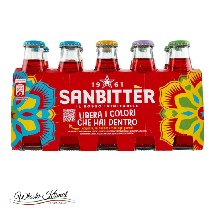 Napój bezalkoholowy SANBITTER ROSSO 10X100ML - widok z przodu / opakowanie