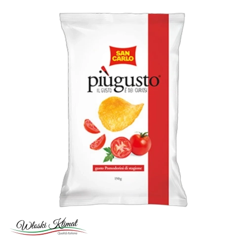 Chipsy o smaku pomidorowym Pomodorini di stagione SAN CARLO 150g - widok z przodu / opakowanie