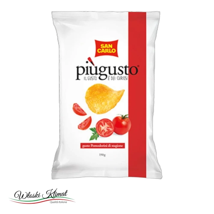 Chipsy o smaku pomidorowym Pomodorini di stagione SAN CARLO 150g - widok z przodu / opakowanie