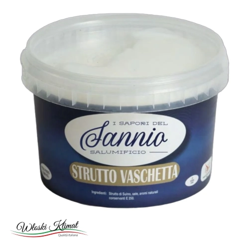 Smalec wieprzowy w wiadereczku Strutto di Maiale Sannio 500g - widok z przodu / opakowanie