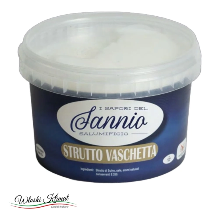 Smalec wieprzowy w wiadereczku Strutto di Maiale Sannio 500g - widok z przodu / opakowanie