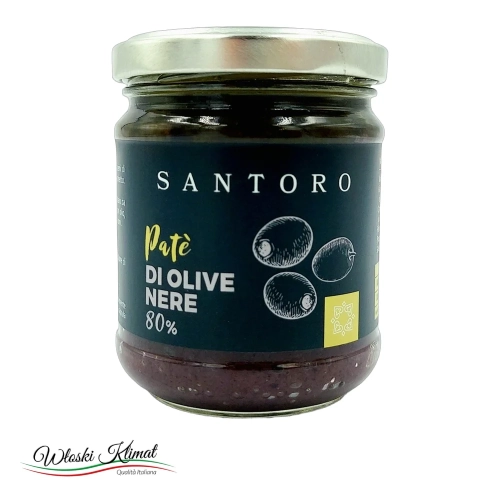 Pate' z czarnych oliwek Santoro 180 g - widok z przodu / opakowanie