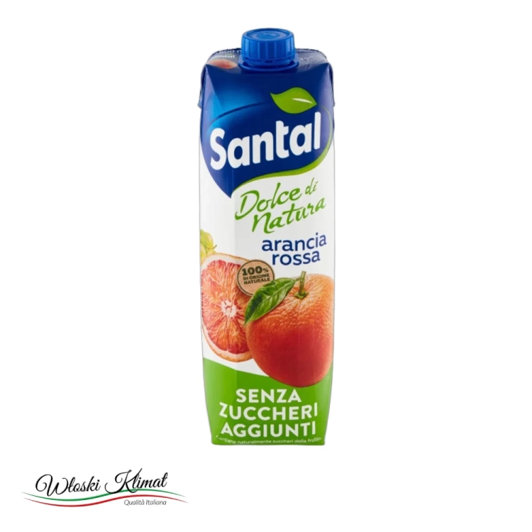 Sok czerwone pomarańcze bez dodatku cukru Arancia Rossa SANTAL 1L - widok z przodu / opakowanie