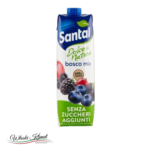 Napój bez dodatku cukru Owoce Leśne Mix Bosco Mix SANTAL 1L - widok z przodu / opakowanie